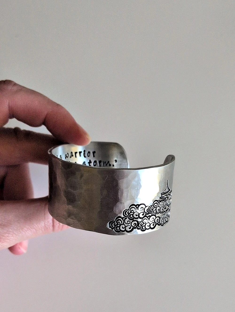 String of Jewels I Am The Storm Silver Aluminum Quote Bracelet | Warrior Cuff